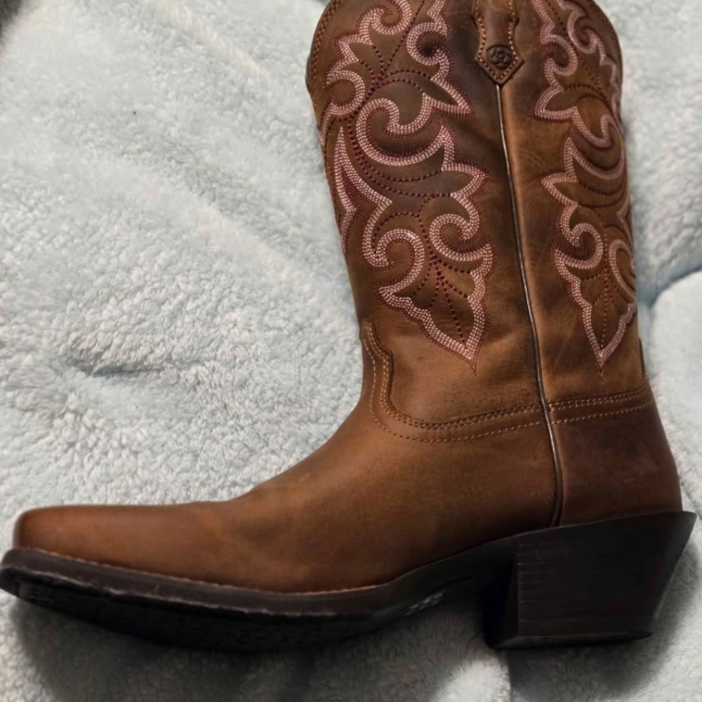 Ariat Brown and Pink Heeled Boots